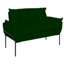Ver imagem 4 de Poltrona Sofá Luxo Base Metal Preto Recepção Escritório Cor:verde