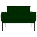 Ver imagem 5 de Poltrona Sofá Luxo Base Metal Preto Recepção Escritório Cor:verde
