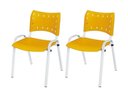 Ver imagem 2 de Cadeira Iso Base Branco Escola, Escritório - Kit 2 Un