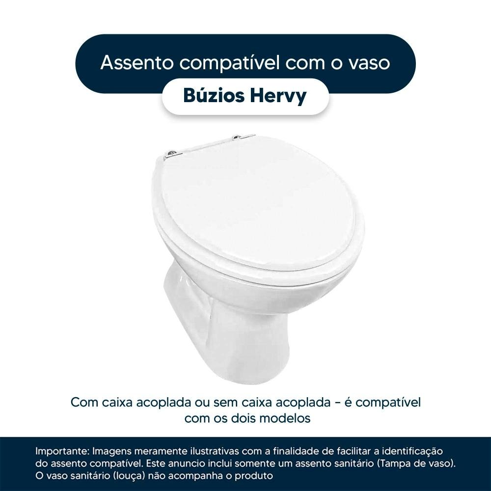 Assento Sanitario Poliester com Amortecedor Buzios Marfim (bege Claro) para Vaso Hervy - 4