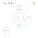 Ver imagem 3 de Assento Sanitario Poliester com Amortecedor Buzios Marfim (bege Claro) para Vaso Hervy