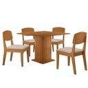Ver imagem 2 de Mesa de Jantar Loren 90cm Tampo Mdf Canto Reto e 4 Cadeiras Copper Moderna Mobília