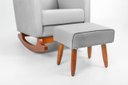 Ver imagem 5 de Poltrona de Amamentação Balanço C/ Puff Suede Cinza - Lahome Decor