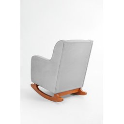 Poltrona de Amamentação Balanço C/ Puff Suede Cinza - Lahome Decor - 3
