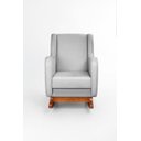 Ver imagem 2 de Poltrona de Amamentação Balanço C/ Puff Suede Cinza - Lahome Decor