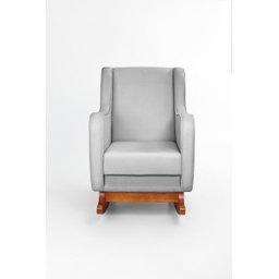Poltrona de Amamentação Balanço C/ Puff Suede Cinza - Lahome Decor - 2