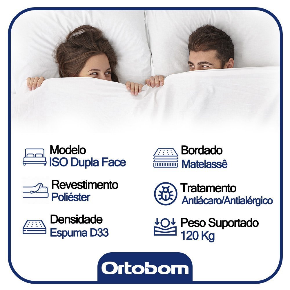 Cama Box Baú Casal Suede Bipartido + Colchão Ortobom Iso Dupla Face 138x188x60 Cor:cinza - 5