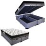 Cama Box Baú Casal Suede Bipartido + Colchão Ortobom Iso Dupla Face 138x188x60 Cor:cinza - 1