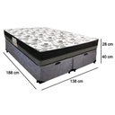 Ver imagem 3 de Cama Box Baú Casal Suede Bipartido + Colchão Ortobom Iso Dupla Face 138x188x60 Cor:cinza