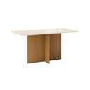 Ver imagem 2 de Mesa de Jantar 6 Lugares 160cm Tampo MDF e Vidro Canto Arredondado Lana