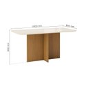 Ver imagem 3 de Mesa de Jantar 6 Lugares 160cm Tampo MDF e Vidro Canto Arredondado Lana