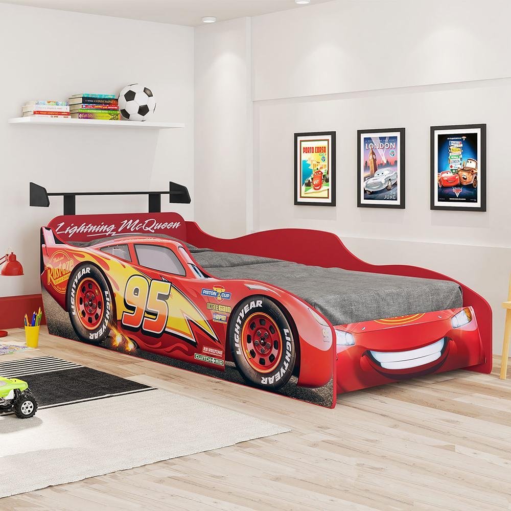 Cama com Led Tours Vermelho com Colchão - 1