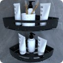 Ver imagem 3 de Suporte Porta Shampoo Para Banheiro De Canto Inox Preto