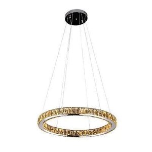 Pendente Aura Piccola Cromada Cristal Transparente Led 24W 3000K 60X5,5CM Bivolt Bella
