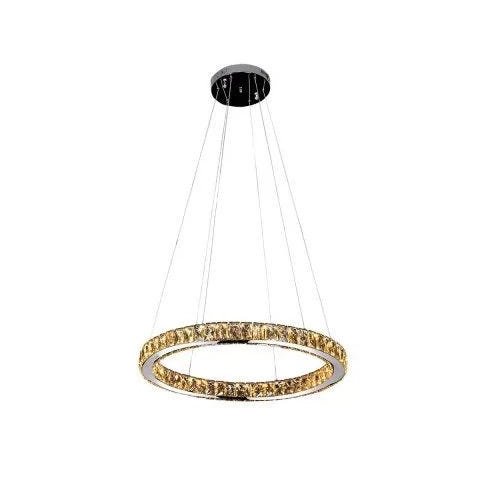 Pendente Aura Piccola Cromada Cristal Transparente Led 24W 3000K 60X5,5CM Bivolt Bella
