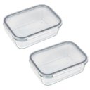 Ver imagem 1 de Conjunto 02 Potes Vidro Hermético Mantimentos Marmita 800ml