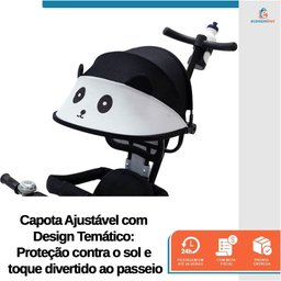 Triciclo Carrinho de Passeio Infantil com Capota Porta Objetos Cinto de Segurança até 50kg Empurrado - 3