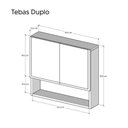 Ver imagem 3 de Armário para Banheiro com Espelho Duplo Branco 55cm