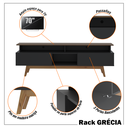 Ver imagem 4 de Rack com Painel Ripado para Tv até 70 Polegadas 2 Gavetas Grécia 180cm