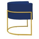 Ver imagem 4 de Kit 2 Poltronas Reforçadas Decorativa Sala Nayara Base Ferro Dourado Suede Azul Marinho