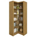 Ver imagem 5 de Armário Estante de Canto Alto para Escritório Home Office Me4132 Mdp Amendoa - Gran Belo