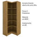 Ver imagem 4 de Armário Estante de Canto Alto para Escritório Home Office Me4132 Mdp Amendoa - Gran Belo