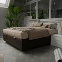 Ver imagem 2 de Base Box Baú para Cama Casal King 192x203cm Bipartido Liz S05 Suede Bordado Marrom - Mpozenato