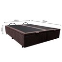 Ver imagem 4 de Base Box Baú para Cama Casal King 192x203cm Bipartido Liz S05 Suede Bordado Marrom - Mpozenato
