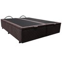 Ver imagem 1 de Base Box Baú para Cama Casal King 192x203cm Bipartido Liz S05 Suede Bordado Marrom - Mpozenato