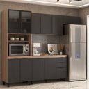 Ver imagem 2 de Cozinha Completa Torino 11 Portas 2 Gavetas Avena Touch/grafito - Pnr Móveis