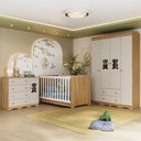 Ver imagem 2 de Quarto de Bebê Completo Berço Americano 3 em 1 Colchão Doçura Multimóveis MP4662 Madeirado-Off