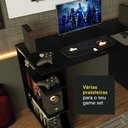 Ver imagem 5 de Mesa Para Computador Gamer e Painel Para Tv Até 50 - Preto