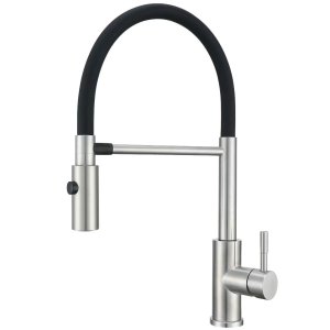 Torneira Gourmet de Cozinha Flexível Misturador Monocomando Inox Escovado Suporte Magnético