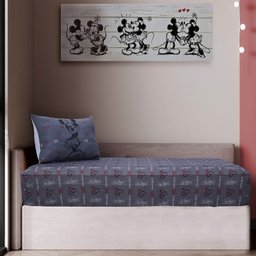 Jogo de Cama Portallar Solteiro Malha Mista Disney Minnie Style 2 Pçs Grafite Cinza Joy - 2