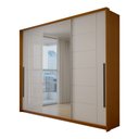 Ver imagem 1 de Guarda-Roupa Casal Genebra 3 Portas 4 Gavetas com Espelho Freijó/Branco - Panorama Móveis