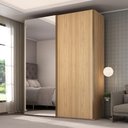 Ver imagem 1 de Guarda Roupa 183cm 2 Portas de Correr com Espelho 100% Mdf Cor:olmo