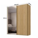 Ver imagem 4 de Guarda Roupa 183cm 2 Portas de Correr com Espelho 100% Mdf Cor:olmo