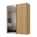 Ver imagem 2 de Guarda Roupa 183cm 2 Portas de Correr com Espelho 100% Mdf Cor:olmo