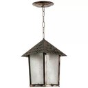 Ver imagem 1 de Arandela Pendente Quadrado Cobre Vidro Pontilhado Colonial Blumenau