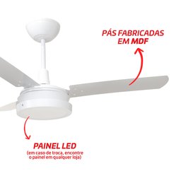 Ventilador de Teto Citrino Led Branco 3 Pás Tron 127v - 4