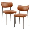 Ver imagem 1 de Kit 02 Cadeiras para Sala de Jantar Melina Base Arena L02 Couríssimo Camel - Lyam Decor