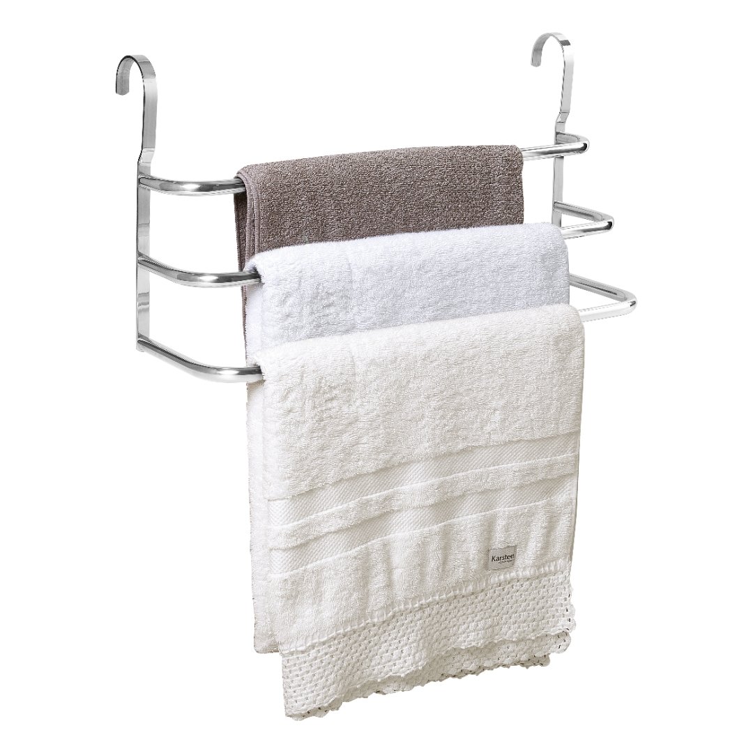 Porta Toalhas Triplo Toalheiro Para Box Alto Brilho 60cm - 1