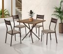 Ver imagem 2 de Mesa Quadrada Liz Laura Marrom 080 Cm Aco Nobre