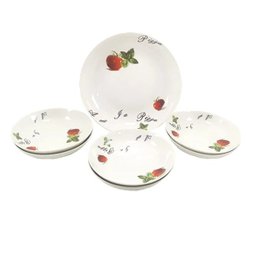 Conjunto De  Pratos Pizza 7 Pçs Porcelana Wincy - 1