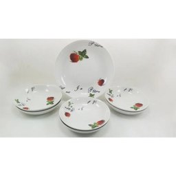 Conjunto De  Pratos Pizza 7 Pçs Porcelana Wincy - 2