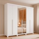 Ver imagem 1 de Guarda Roupa Casal Master 2.40 6 Portas, com Espelho Externo, 100% MDF | Bianchi
