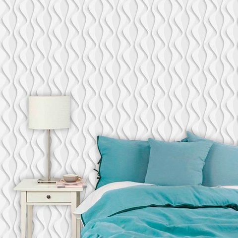 Papel de Parede Auto Adesivo Lavável Abstrato ab0038 Revestimento 3d ondulado