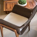 Ver imagem 5 de Poltrona Vila Real Decorativa Madeira Maciça com Fibra Sintética Almofada Impermeável Amadeirado