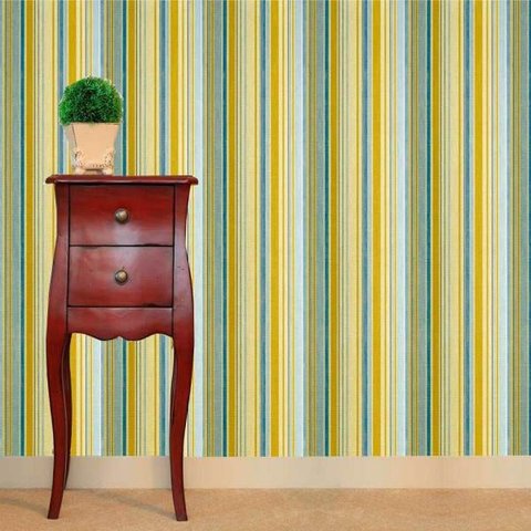 Papel de Parede Auto Adesivo Lavável Listrado 0045 Retro