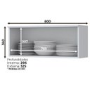 Ver imagem 3 de Armario Aereo Basculante Mdf 80 Cm Americana C354 Branco Henn